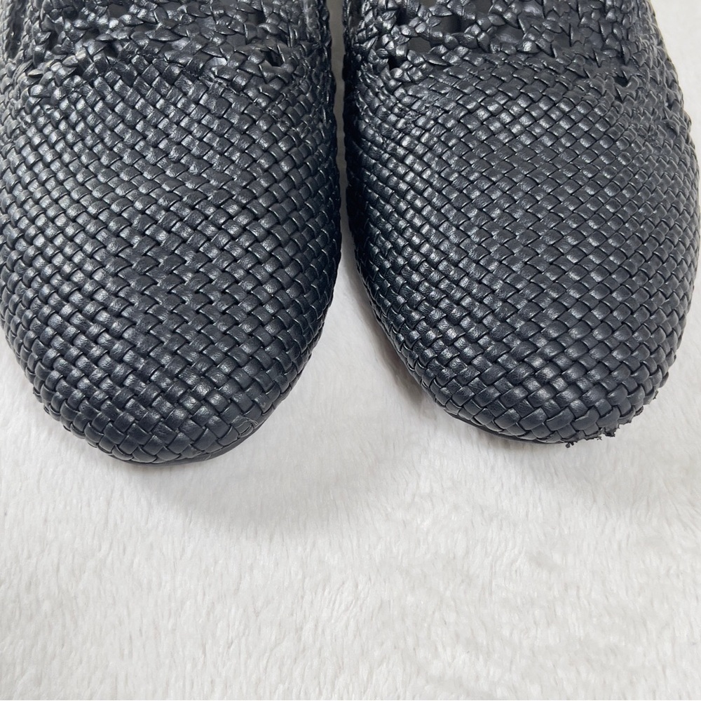 BIRDIES The Starling Woven Black Flats Womens Sz 9 Black Faux Leather - Picture 5 of 11